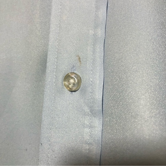 Vintage 70s Robin’s Egg Blue Short-sleeve Collared Buttondown XL - Picture 4 of 7